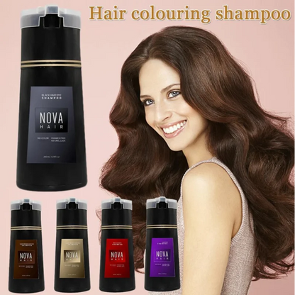 Natural Hair Dye Shampoo Nova Hair Instant Dye Shampoo Men Women Quick Easy Safe Hair Color Gray Hair Coverage Nourish Scalp Glowena shop