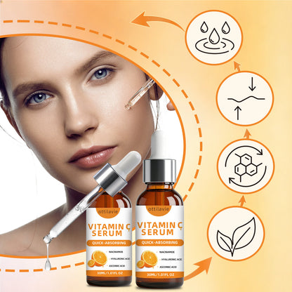 2pcs Ottilavie Vitamin C Serum-Deep Moisturizing Essence,Lifting&Firming Skin,Lightweight Non-Greasy, Unisex, For All Skin Types Glowena shop