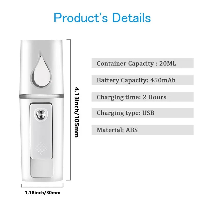 💖 Portable Nano Facial Mist Sprayer & Rechargeable Face Steamer ⭐