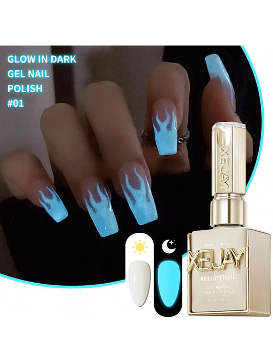 1Pc 15ML Glow in the Dark Gel Nail Polish - Luminous Top Coat for Home Salon Manicure and DIY - Long-Lasting and Durable Glowena shop