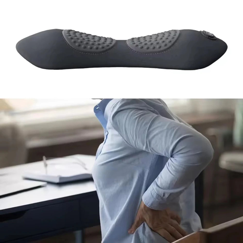 Heating Vibration Massage Pillow Electric Lumbar Support Pad Bed Sleeping Waist Protection Cushion Lying Flat Waist Pain Relief Glowena shop
