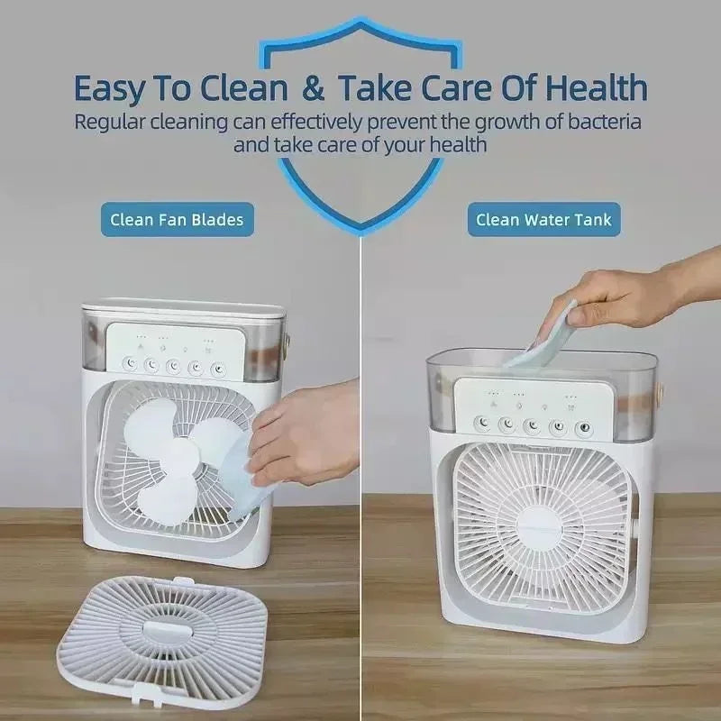 🌬️ 3-in-1 Portable Air Cooler with Humidifier & LED Light