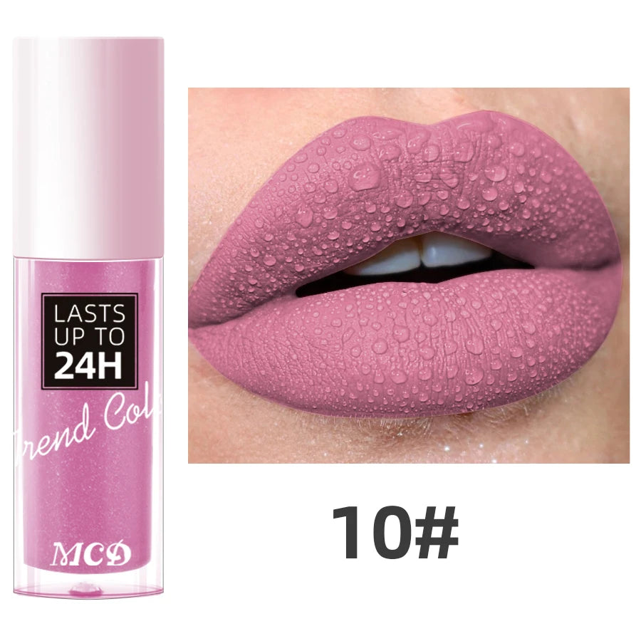 1PC Dark Brown Matte Velvet Lip Gloss Waterproof Liquid Lipstick 22 Colors Lips Korean Makeup for Lip Tint Lip Glaze Cosmetics Glowena shop