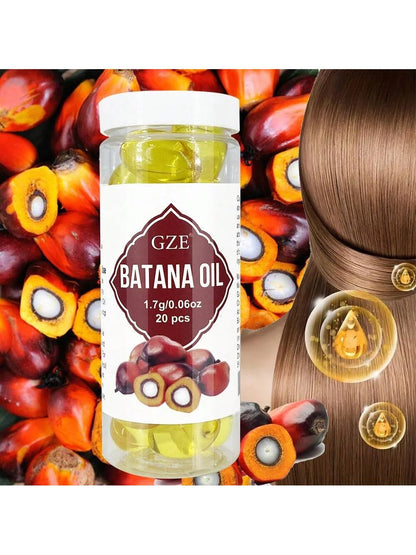 GZE Hair Batana Oil Capsule - Cold Pressed & Unrefined Oil for Hair, Strengthens Hair, Dry Damaged & Thin Hair - 20 Capsules Glowena shop