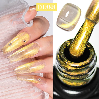 MEET ACROSS 7ml 9D Rainbow Cat Magnetic Gel Nail Polish For Nails Glitter Semi-Permanent UV Gel Nail Art Varnish Manicure Glowena shop