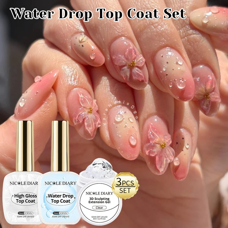 NICOLE DIARY 15ml High Gloss Top Coat No Wipe Top Coat Glossy Long Lasting Top Coat Functional Gel Manicure Nail Supplies Glowena shop