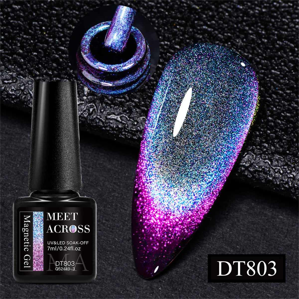 MEET ACROSS 7ml 9D Rainbow Cat Magnetic Gel Nail Polish For Nails Glitter Semi-Permanent UV Gel Nail Art Varnish Manicure Glowena shop