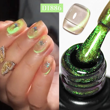 MEET ACROSS 7ml 9D Rainbow Cat Magnetic Gel Nail Polish For Nails Glitter Semi-Permanent UV Gel Nail Art Varnish Manicure Glowena shop