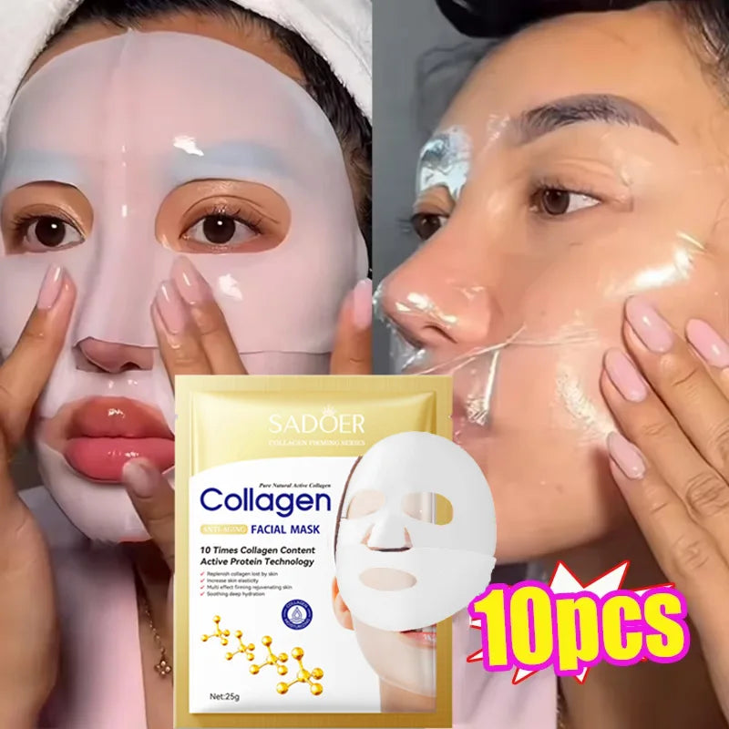 ✨ 10PCS Collagen Anti-Wrinkle Facial Mask Set
