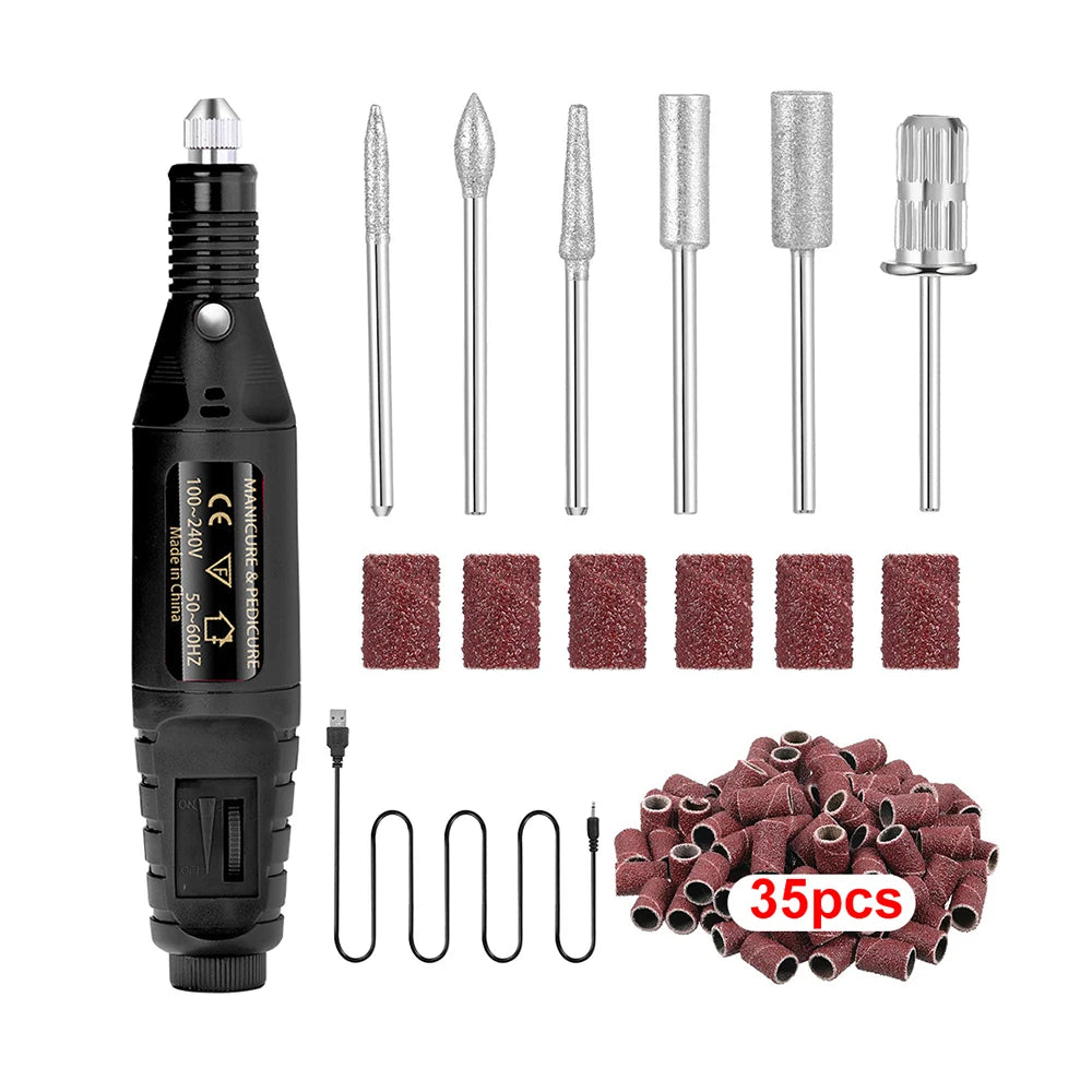 💖 YIKOOLIN Electric Nail Drill Kit – 20,000 RPM Nail File