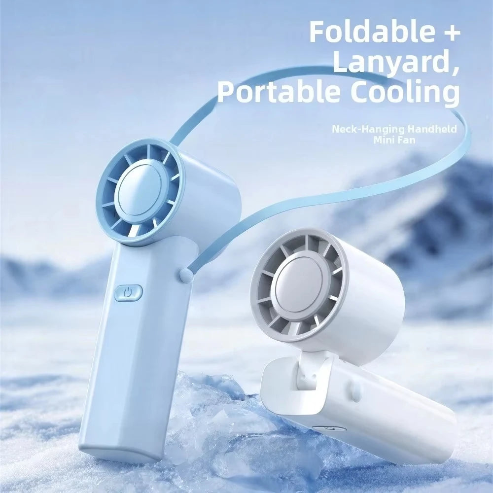 🌬️ Mini Portable Neck Fan – USB Rechargeable & Foldable