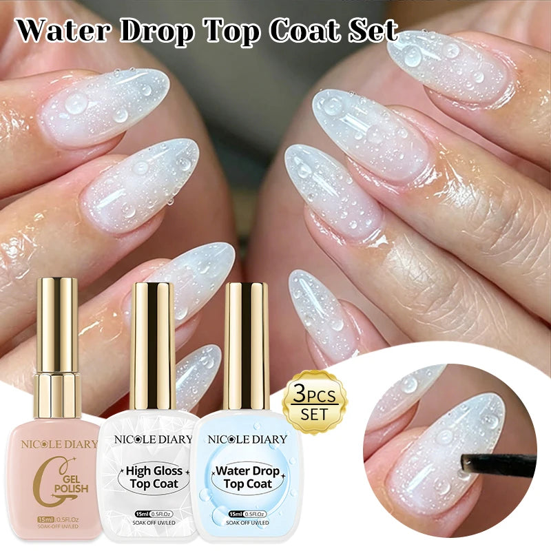 NICOLE DIARY 15ml High Gloss Top Coat No Wipe Top Coat Glossy Long Lasting Top Coat Functional Gel Manicure Nail Supplies Glowena shop