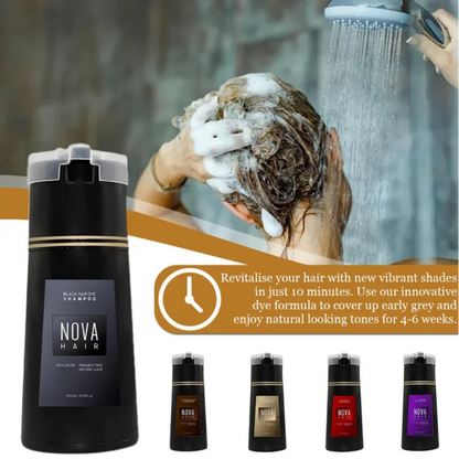 Natural Hair Dye Shampoo Nova Hair Instant Dye Shampoo Men Women Quick Easy Safe Hair Color Gray Hair Coverage Nourish Scalp Glowena shop