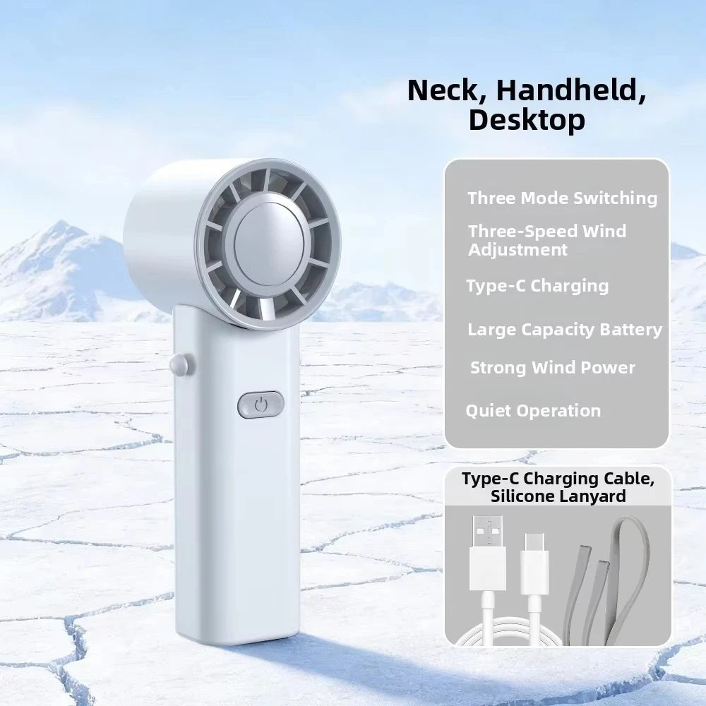 🌬️ Mini Portable Neck Fan – USB Rechargeable & Foldable