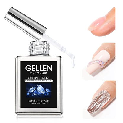 GELLEN Amethyst Builder Gel 20ml 4 in 1 Top Coat Nail Gel Nail Art Extension Apex Building Chrome Nails Professional Salon DIY Glowena shop