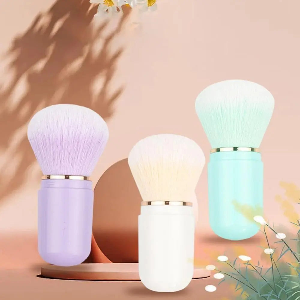 Hot Retractable Retractable Kabuki Brush Capsule-shape Multifunctional Travel Makeup Brush Cute Nail Powder Brush for Blusher Glowena shop