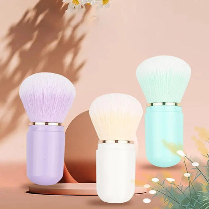 Hot Retractable Retractable Kabuki Brush Capsule-shape Multifunctional Travel Makeup Brush Cute Nail Powder Brush for Blusher Glowena shop