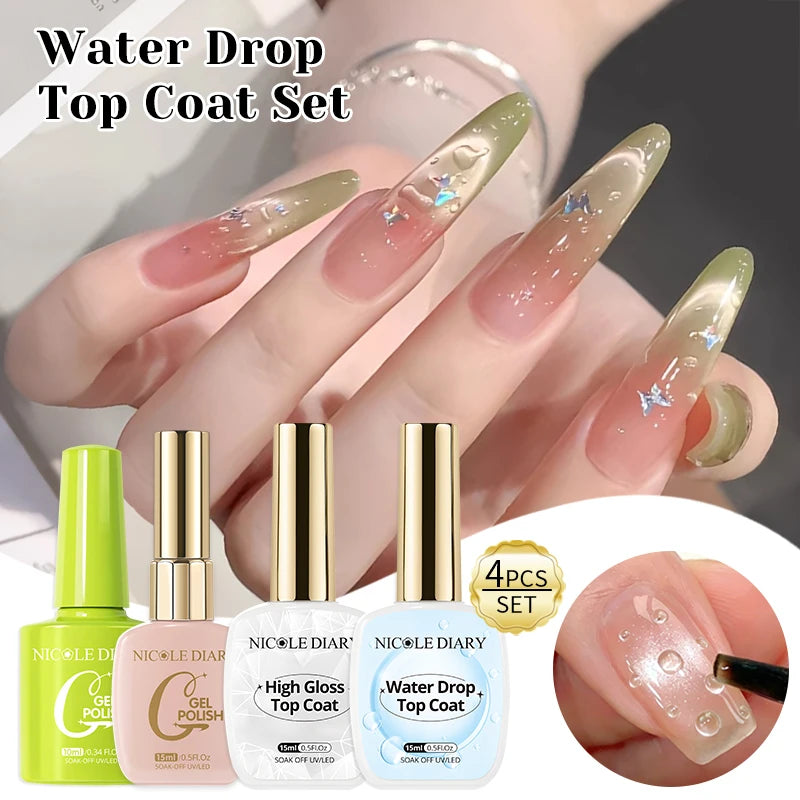 NICOLE DIARY 15ml High Gloss Top Coat No Wipe Top Coat Glossy Long Lasting Top Coat Functional Gel Manicure Nail Supplies Glowena shop