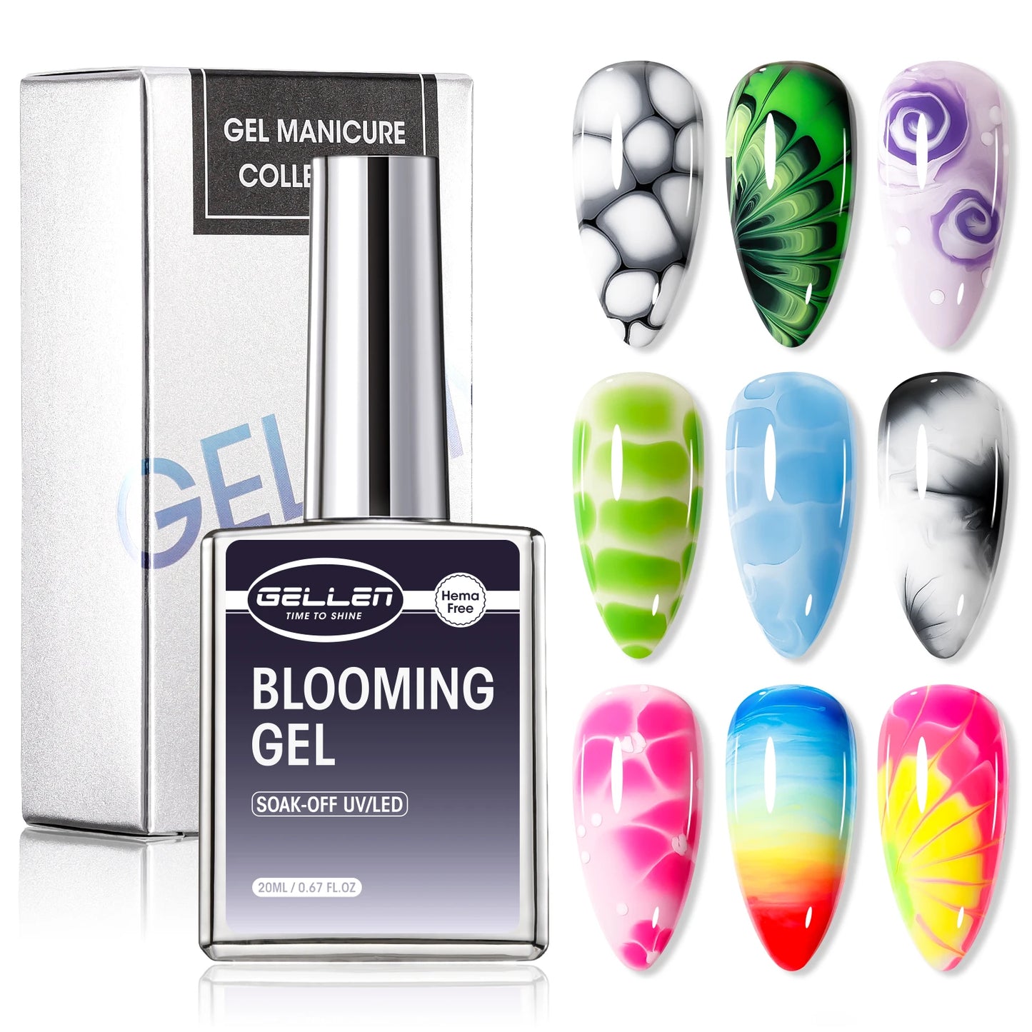 GELLEN Amethyst Builder Gel 20ml 4 in 1 Top Coat Nail Gel Nail Art Extension Apex Building Chrome Nails Professional Salon DIY Glowena shop