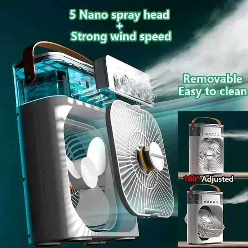 🌬️ 3-in-1 Portable Air Cooler with Humidifier & LED Light