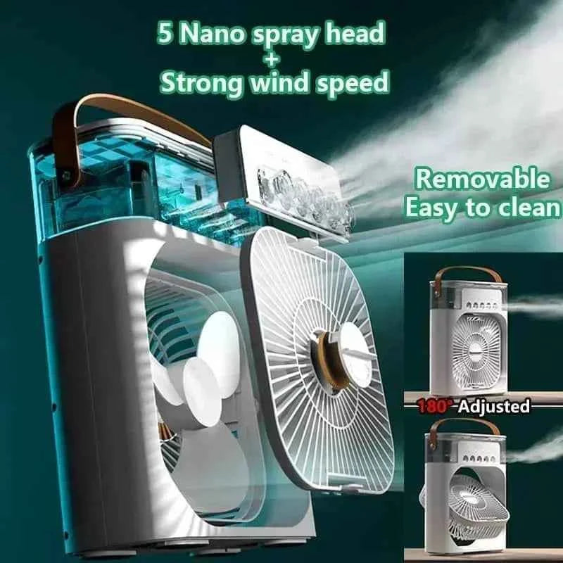 🌬️ 3-in-1 Portable Air Cooler with Humidifier & LED Light