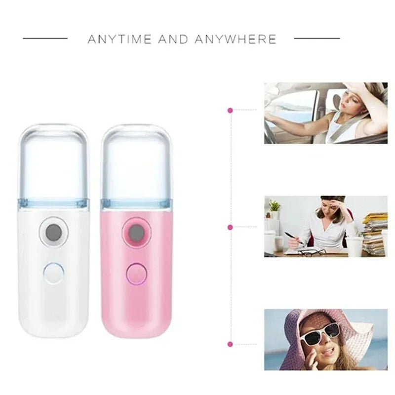 💖 Mini Nano Spray Face Steamer – USB Facial Mist Sprayer & Skin Hydration Tool