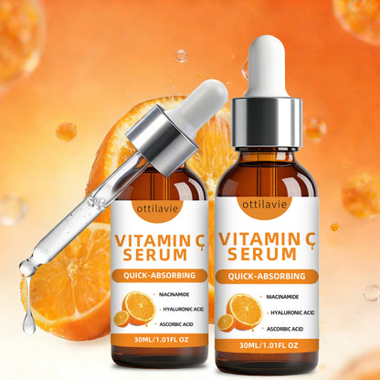 2pcs Ottilavie Vitamin C Serum-Deep Moisturizing Essence,Lifting&Firming Skin,Lightweight Non-Greasy, Unisex, For All Skin Types Glowena shop