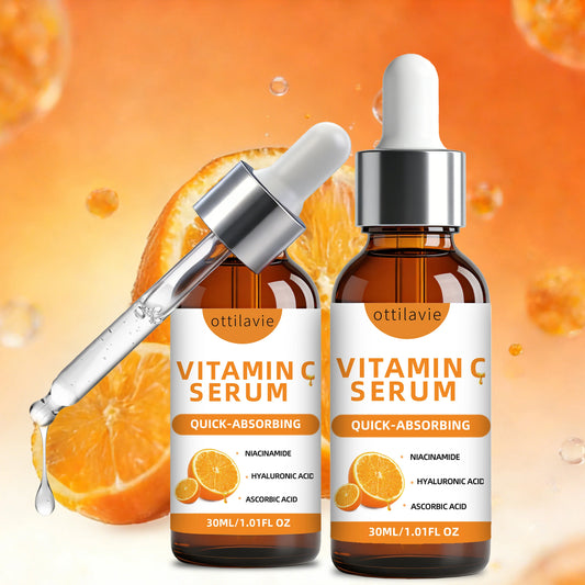 2pcs Ottilavie Vitamin C Serum-Deep Moisturizing Essence,Lifting&Firming Skin,Lightweight Non-Greasy, Unisex, For All Skin Types Glowena shop