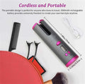 Automatic Cordless Hair Curler | Fast Heating Rechargeable Curling Iron | Glowena