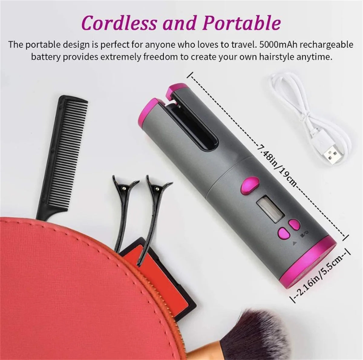 💖 Automatic Cordless Hair Curler with Fast Heating