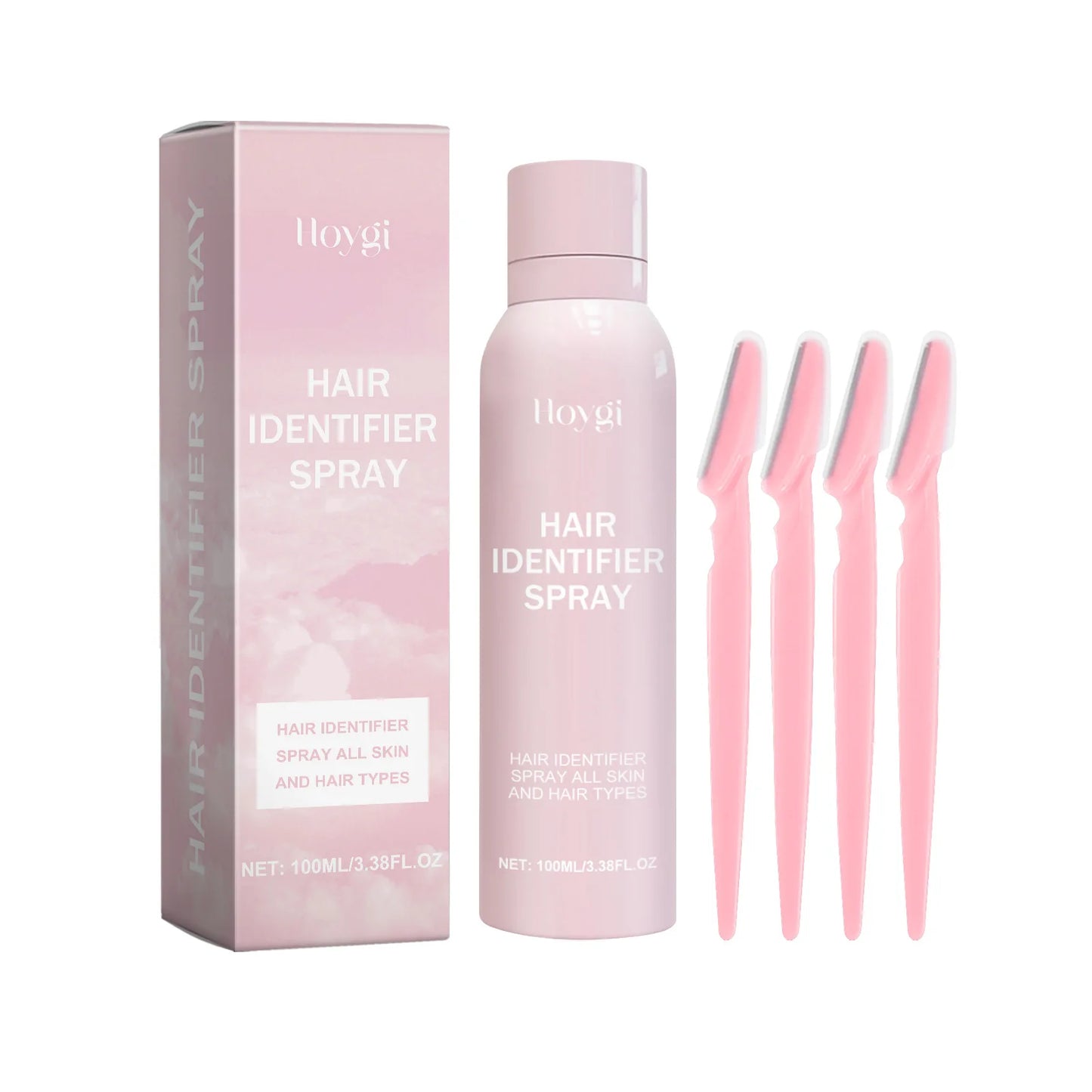 Hair Removal Spray Set for Gentle Facial Hair Care, 100ML Facial Hair Recognition Spray, 4 Eyebrow Trimmers for Smooth Skin Glowena shop
