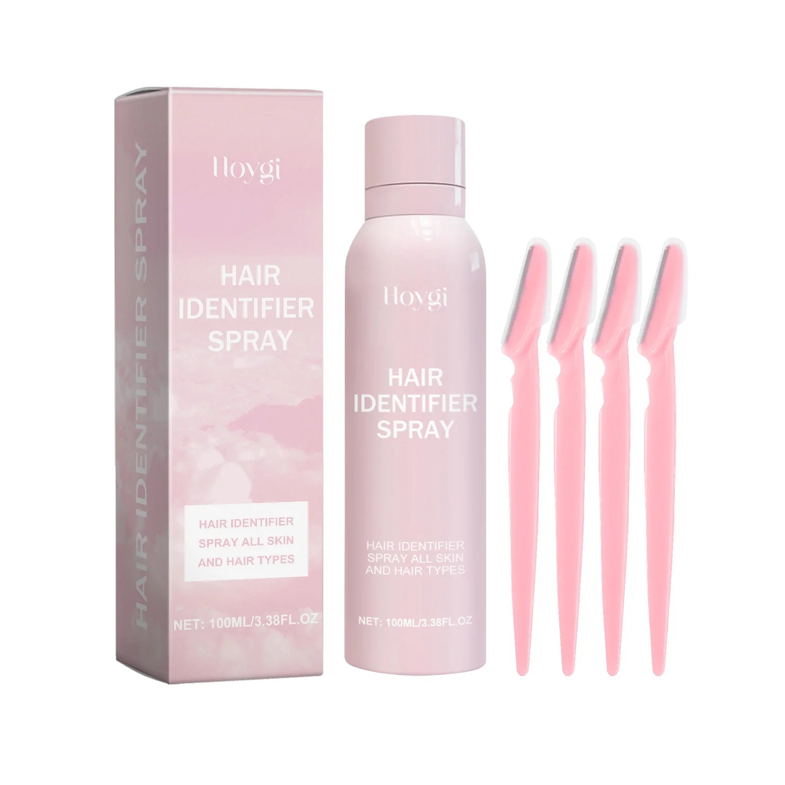 Hair Removal Spray Set for Gentle Facial Hair Care, 100ML Facial Hair Recognition Spray, 4 Eyebrow Trimmers for Smooth Skin Glowena shop