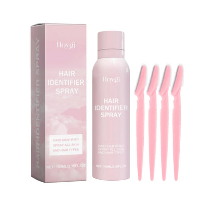 Hair Removal Spray Set for Gentle Facial Hair Care, 100ML Facial Hair Recognition Spray, 4 Eyebrow Trimmers for Smooth Skin Glowena shop