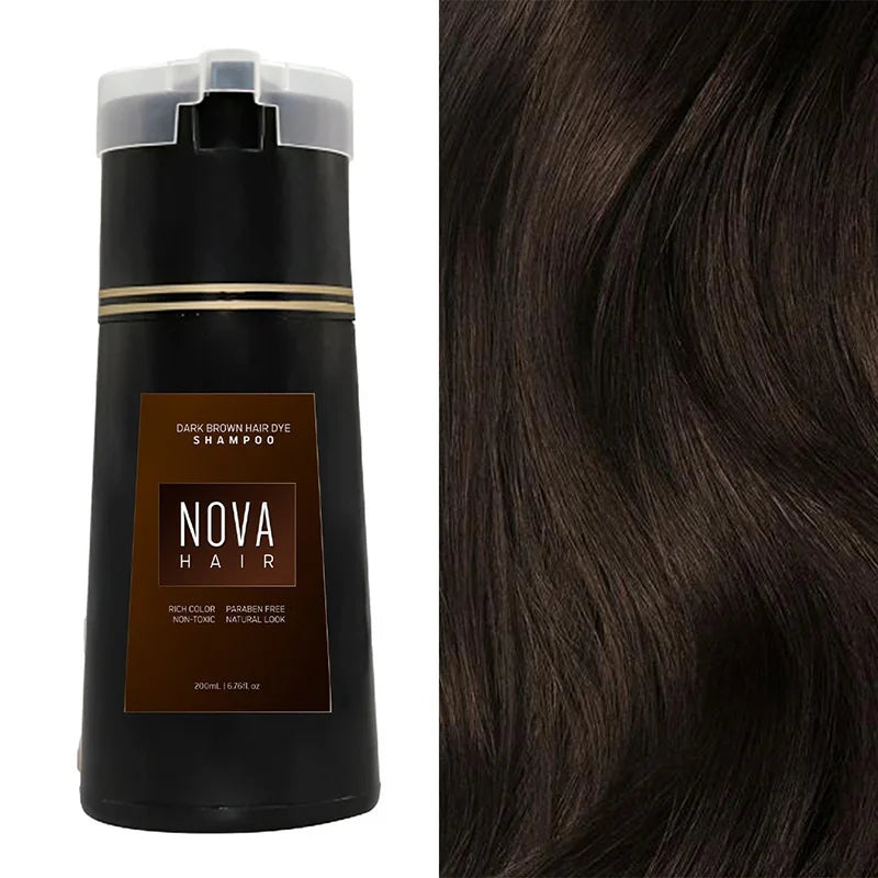 Natural Hair Dye Shampoo Nova Hair Instant Dye Shampoo Men Women Quick Easy Safe Hair Color Gray Hair Coverage Nourish Scalp Glowena shop