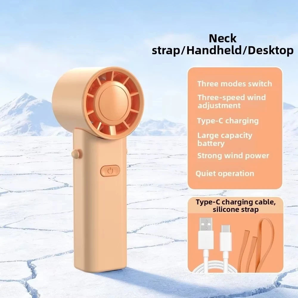 🌬️ Mini Portable Neck Fan – USB Rechargeable & Foldable