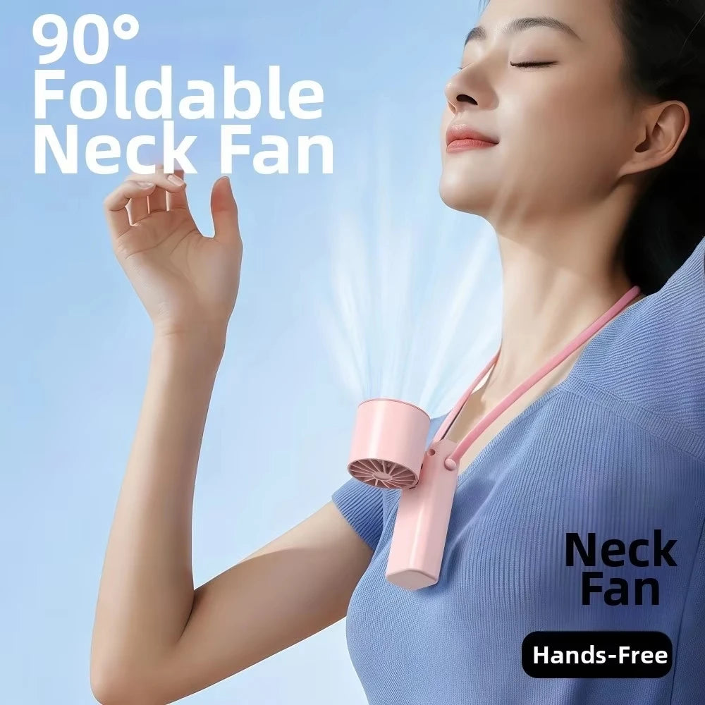 🌬️ Mini Portable Neck Fan – USB Rechargeable & Foldable