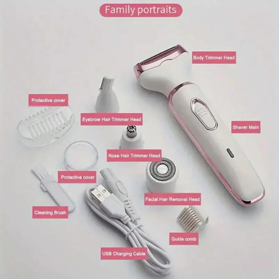 🪒 4-in-1 Women's Electric Shaver & Grooming Kit