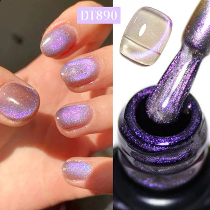 MEET ACROSS 7ml 9D Rainbow Cat Magnetic Gel Nail Polish For Nails Glitter Semi-Permanent UV Gel Nail Art Varnish Manicure Glowena shop