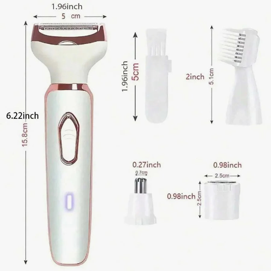 🪒 4-in-1 Women's Electric Shaver & Grooming Kit