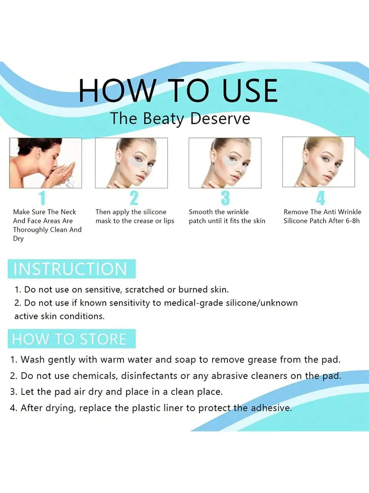 ✨ Reusable Silicone Face & Neck Anti-Wrinkle Patches