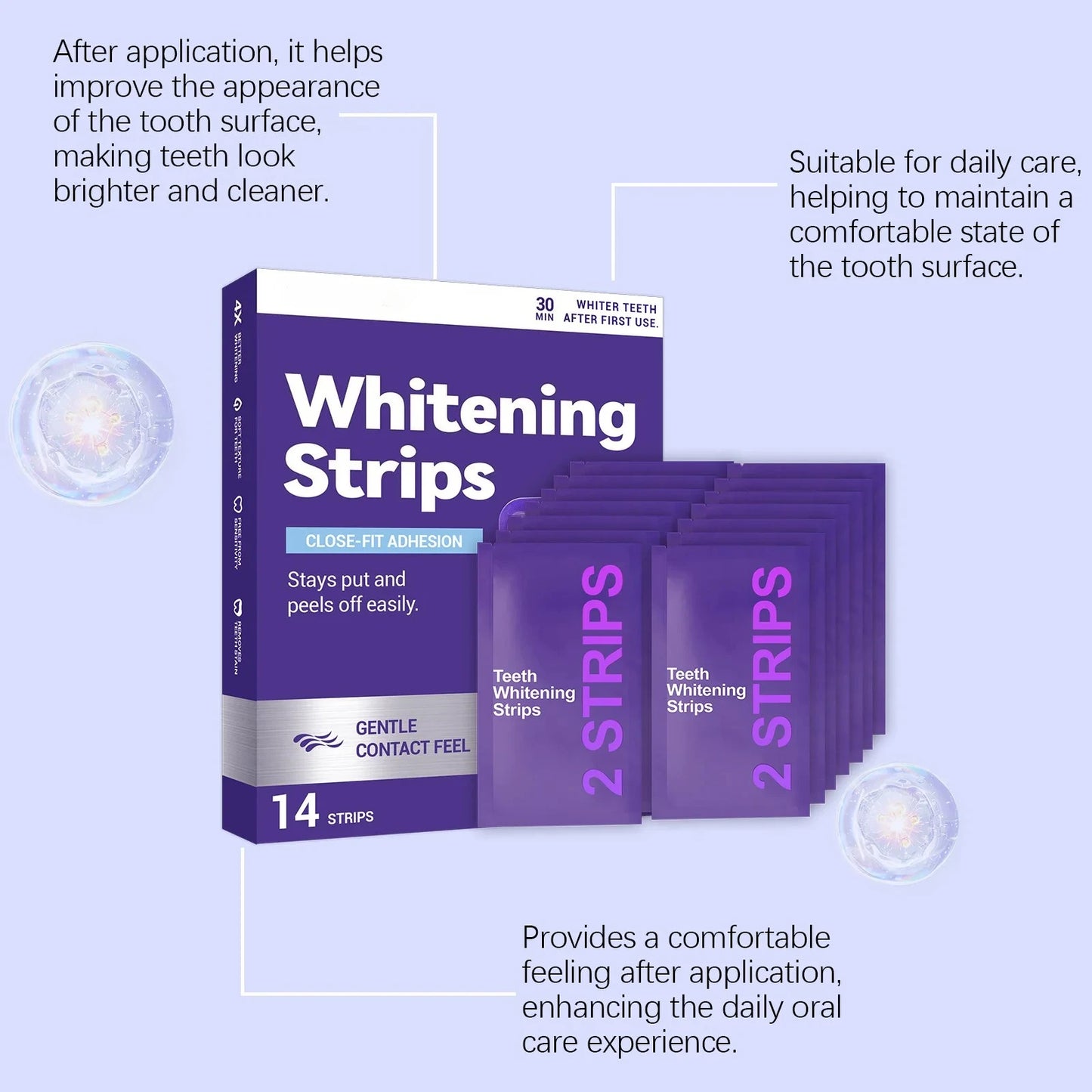 Purple Teeth Whitening Strips for Brighter & Whiter Smile ⭐