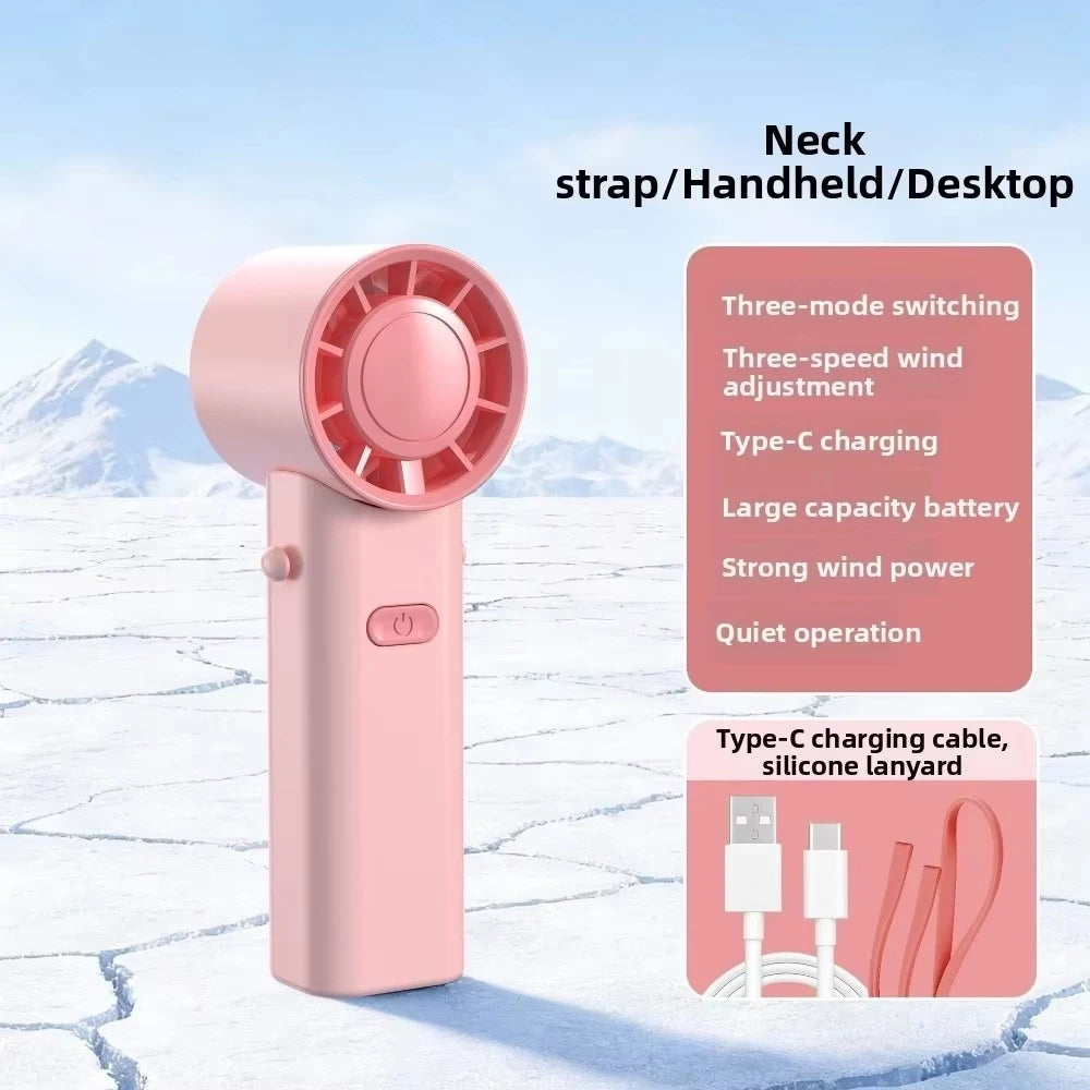 🌬️ Mini Portable Neck Fan – USB Rechargeable & Foldable