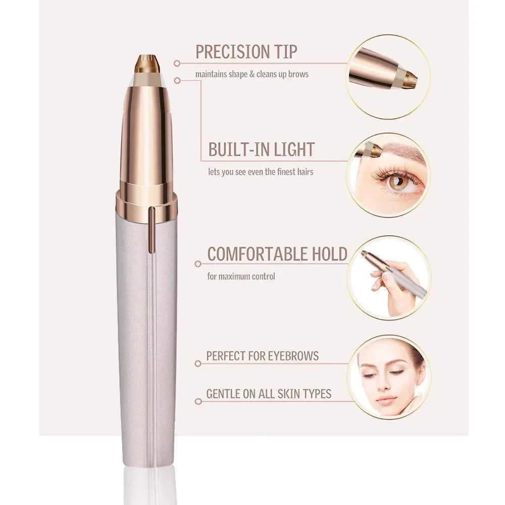 💖 Electric Eyebrow Trimmer – Painless Facial Hair Remover for Women