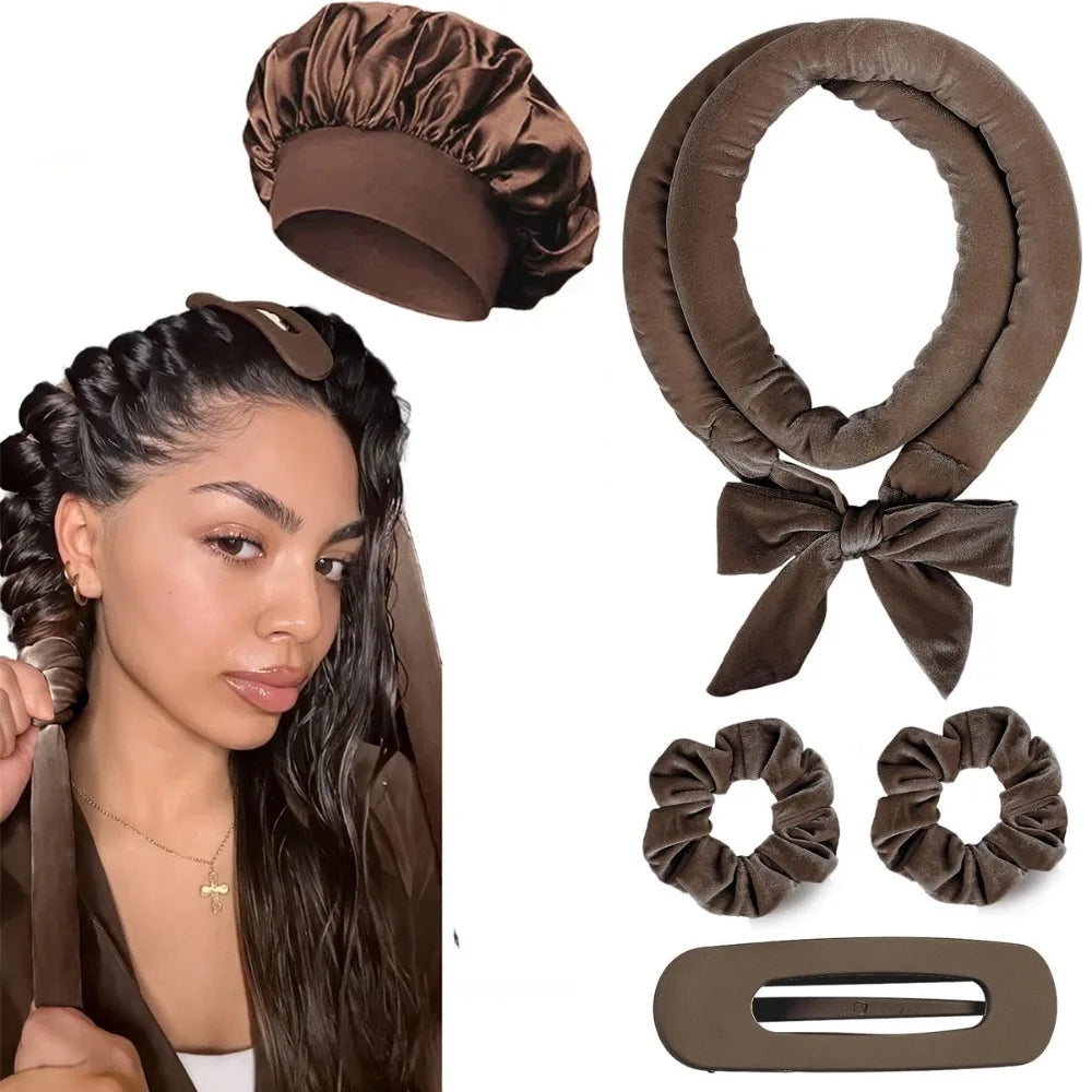 💖 Heatless Satin Hair Curling Set for Overnight Curls