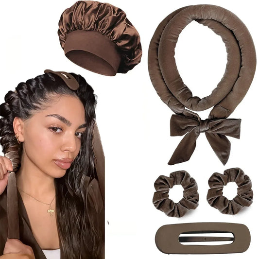 💖 Heatless Satin Hair Curling Set for Overnight Curls