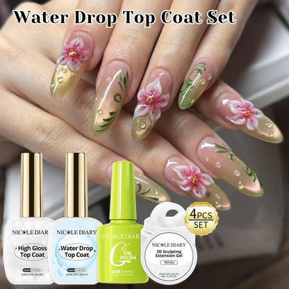 NICOLE DIARY 15ml High Gloss Top Coat No Wipe Top Coat Glossy Long Lasting Top Coat Functional Gel Manicure Nail Supplies Glowena shop