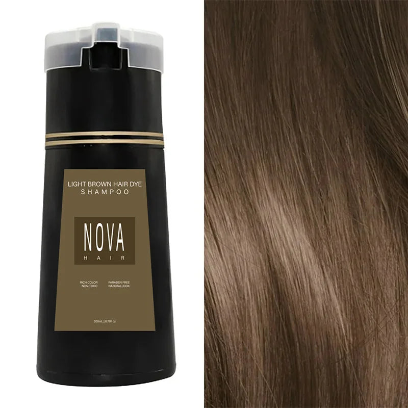 Natural Hair Dye Shampoo Nova Hair Instant Dye Shampoo Men Women Quick Easy Safe Hair Color Gray Hair Coverage Nourish Scalp Glowena shop