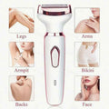 4-in-1 Women's Electric Shaver & Trimmer Set | Rechargeable Painless Hair Removal | Glowena