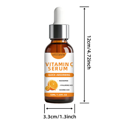 2pcs Ottilavie Vitamin C Serum-Deep Moisturizing Essence,Lifting&Firming Skin,Lightweight Non-Greasy, Unisex, For All Skin Types Glowena shop
