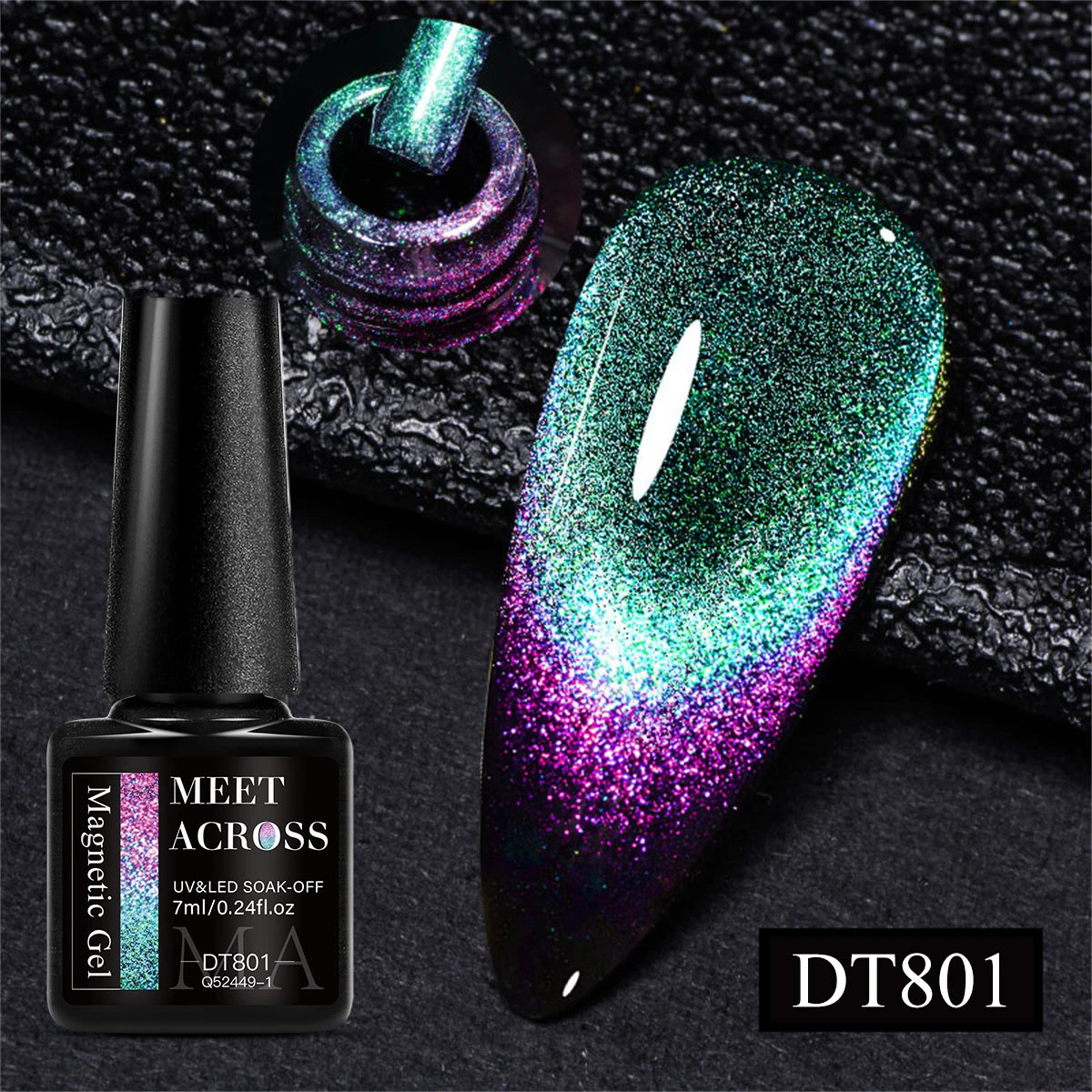 MEET ACROSS 7ml 9D Rainbow Cat Magnetic Gel Nail Polish For Nails Glitter Semi-Permanent UV Gel Nail Art Varnish Manicure Glowena shop